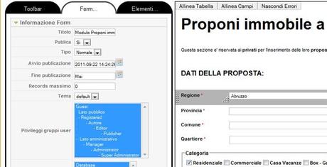 creare modulo jform sezione form