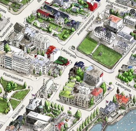 Mappa 3D di Reykjavik