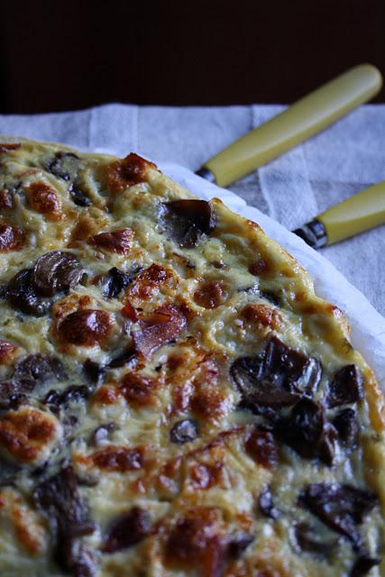 Quiche speack, funghi, caciotta e panna    Speak, mushrooms pie