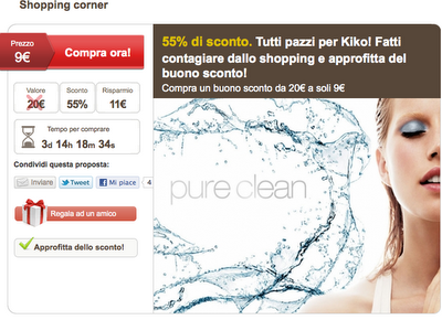 Buono sconto € 20 Kiko Cosmetics