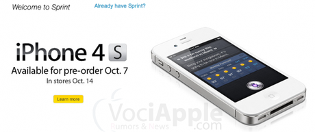 Sprint annuncia l’iPhone 4S,e apre i pre-ordini per l’iPhone 4