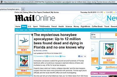 Moria di api in Florida, forse hanno esagerato coi pesticidi. Ma chi: gli agricoltori, gli elicotteri anti-zanzara o ... le scie chimiche?