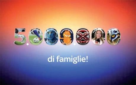 Sky Italia raggiunge 5 milioni di famiglie