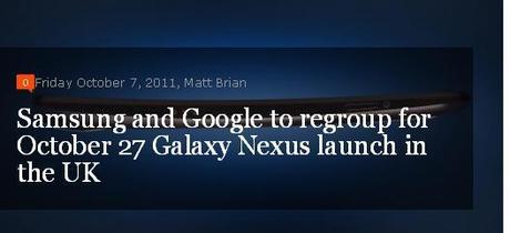 Nexus Prime Launch Date Regroup Samsung e Google annullano levento dell11 Ottobre [Aggiornato]