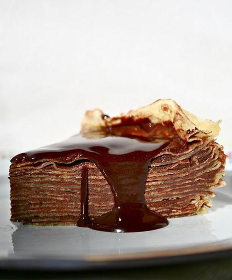 Chocolate crepe layer cake...che libidine!