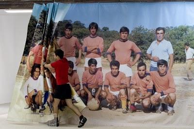 Foto di gruppo con calciatori