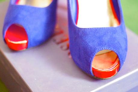 Electric Blue and red heels