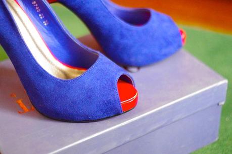 Electric Blue and red heels