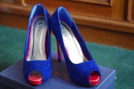 Electric Blue and red heels