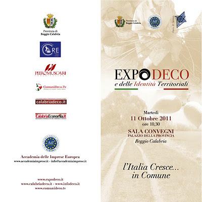 Domani a Reggio Calabria presentazione progetto ExpoDeCO.