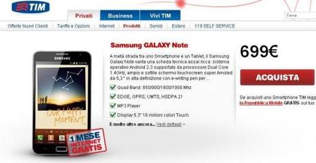 Immagine 530x275 Samsung Galaxy Note a 699€ con TIM