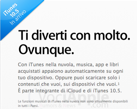 Apple rilascia iTunes 10.5 e lo rende pienamente compatibile con iOS 5 e iCloud