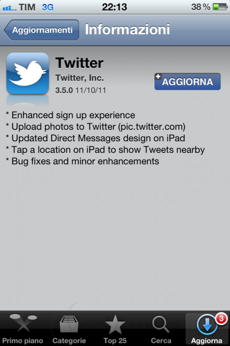 Twitter si aggiorna alla versione 3.5 e migliora la compatibilità con iOS 5