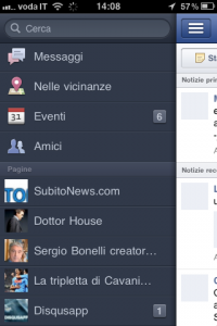 Facebook aggiornamento per iPhone