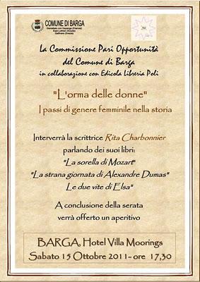 Ci vediamo sabato 15 a Barga (Lucca)