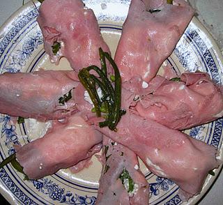 Involtini di prosciutto, formaggioe e fagiolini