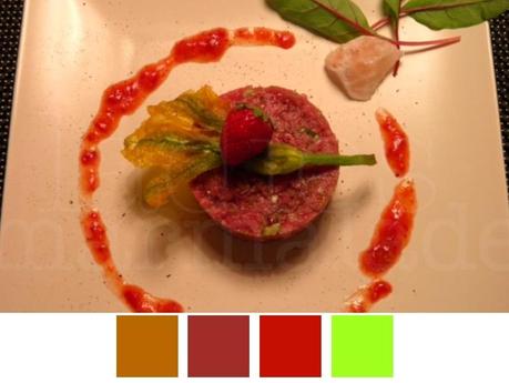 Tartare rosso-verde: al coltello con puntarelle ed emulsione di fragola