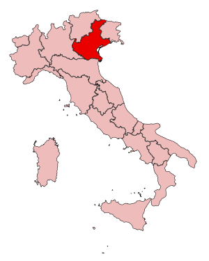 location of Veneto region in Italy