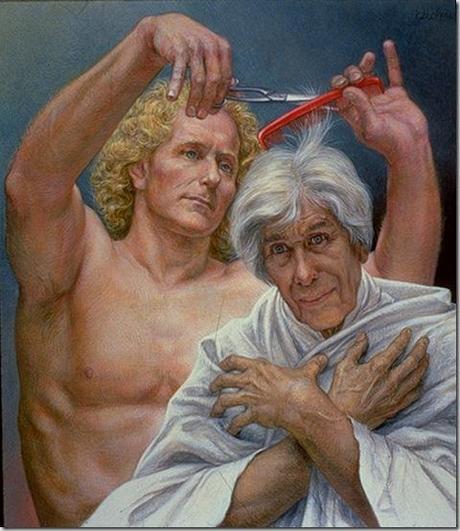 Paul Cadmus, The Haircut, 1986 Paul Cadmus, The Haircut, 1986