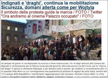 Indignati, domani la grande manifestazione a Roma