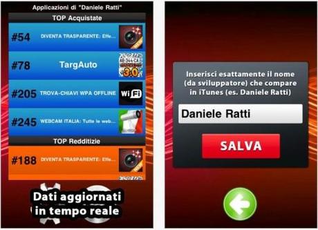 App Posizioni delle tue applicazioni per sviluppatori