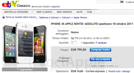 Non riesci ad aspettare il 28 per l’iPhone 4S? Ci pensa Ebay