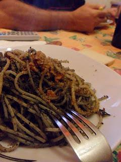 Spaghetti al Nero di Seppia e Pangrattato
