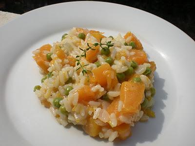 Risotto Zucca e Piselli profumato al Timo