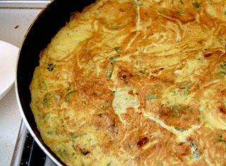 Frittata di uova di papera con zucchine