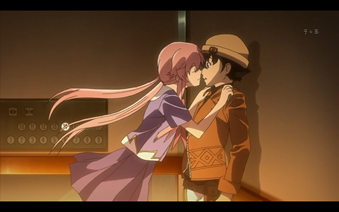 Mirai nikki, yuno, yuki, kiss