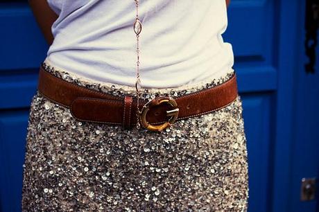 The sequined skirt