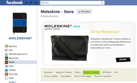 facebook store moleskine