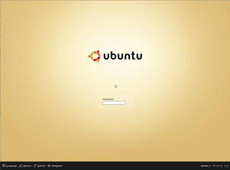 La schermata di login di Ubuntu 4.10