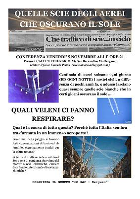 Quelle scie bianche che oscurano il sole - Conferenze in Sardegna e in Lombardia - il 5 e l'11 novembre del 2011