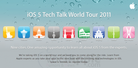 Apple annuncia l’iOS 5 Tech Talk World Tour