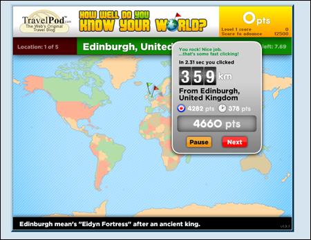 Giocare con la geografia online: Travelpod