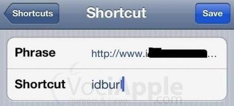 [Guida]Come creare collegamenti rapidi ( Text Shortcuts ) in iOS 5!