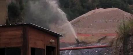 Geyser di percolato nella discarica di Chiaiano