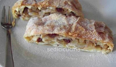 Strudel con crema profumata all'arancia