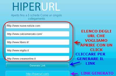 Iiperurl: come aprire 5 schede con i nostri Siti Preferiti in un click