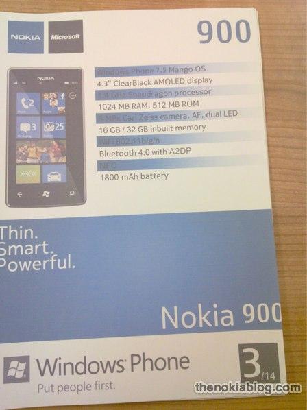 Nokia 900 : Le caratteristiche tecniche dello smartphone Windows Phone 7.5 Mango