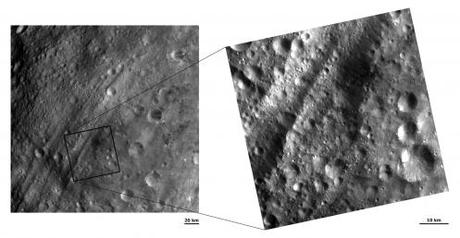 Materiale scuro su Vesta