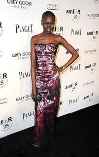 Alek Wek e Liz Goldwyn in Dolce & Gabbana all'Amfar di Los Angeles