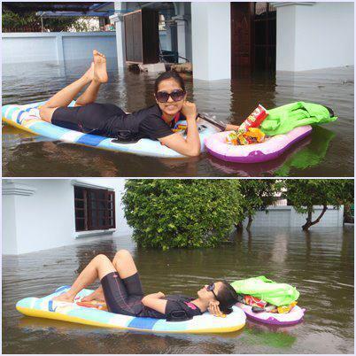 Bangkok Thailandia le foto simpatiche dell'alluvione