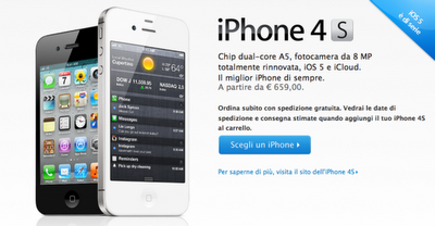 L'iPhone 4s é in Italia!