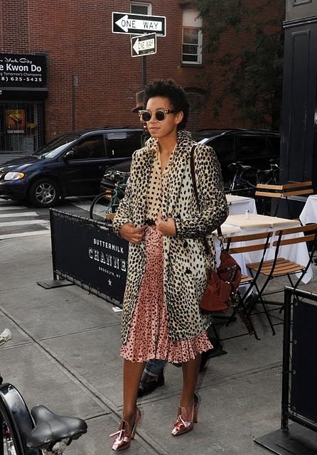 Star Style// Solange Knowles ed il coat maculato di By Malene Birger