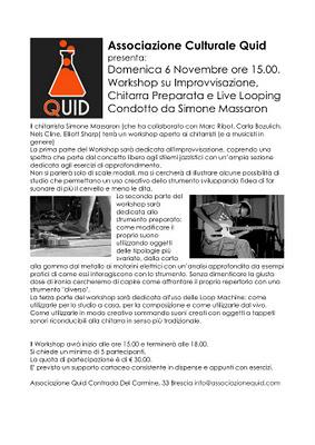 Simone Massaron Workshop su Chitarra Preparata, Loop Machines, Improvvisazione