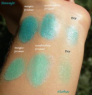 Aleguaras Minerals: Ombretti azzurri e verdi swatches (parte seconda)