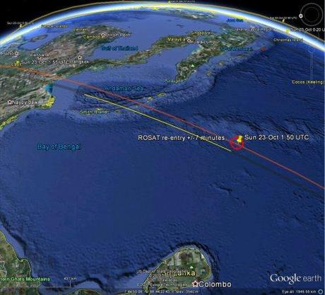 ROSAT è rientrato nel Golfo del Bengala