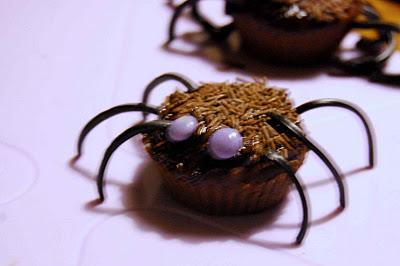 Ragni cupcakes per Halloween